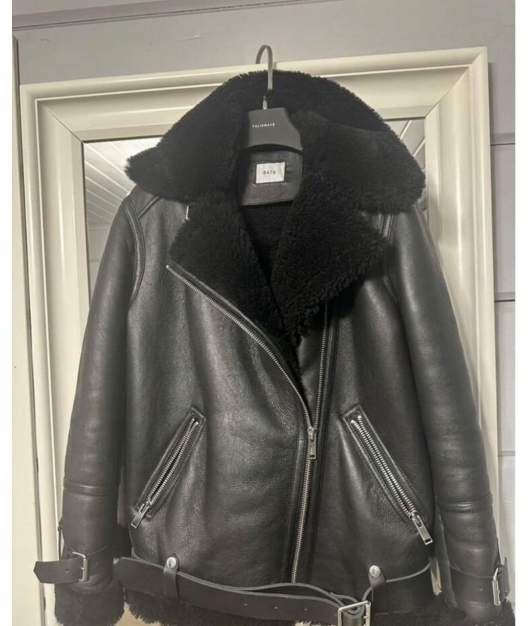 BATS Черная кожаная дубленка, фото 5