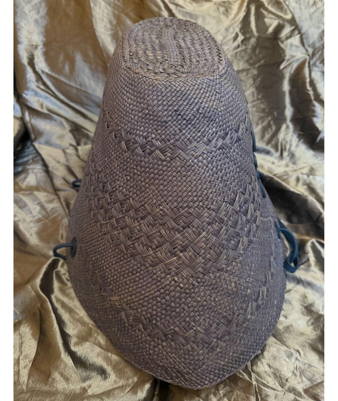 LOEWE Темно-синяя пелетеная пляжная сумка, фото 7