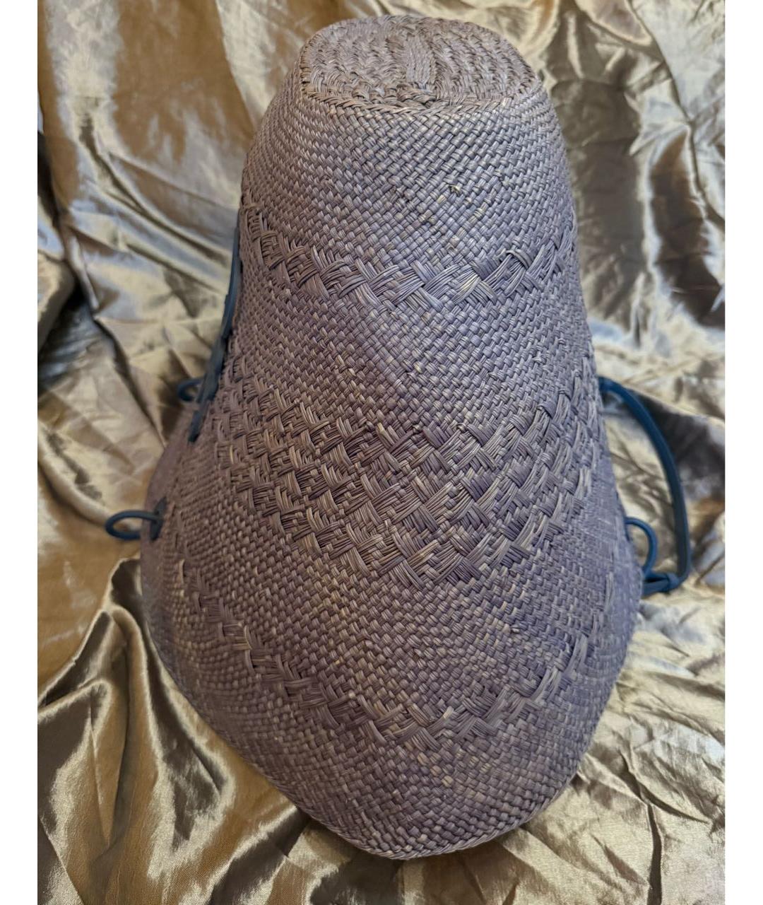 LOEWE Темно-синяя пелетеная пляжная сумка, фото 6