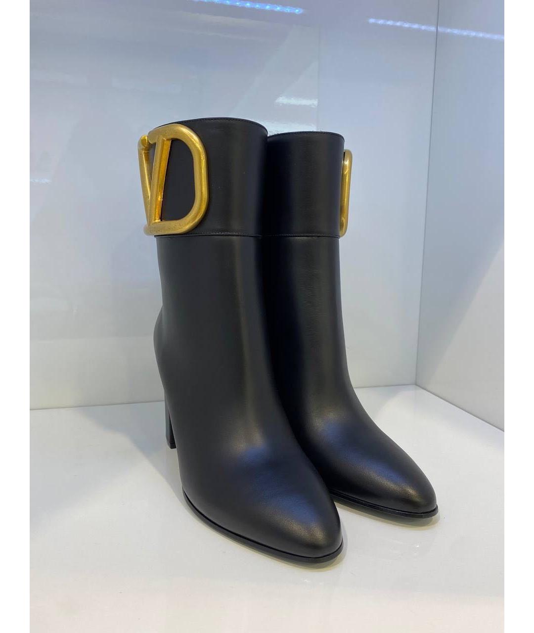 VALENTINO Черные кожаные сапоги, фото 2