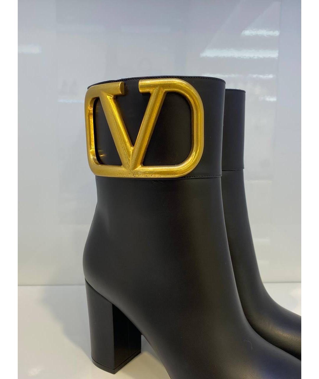 VALENTINO Черные кожаные сапоги, фото 3