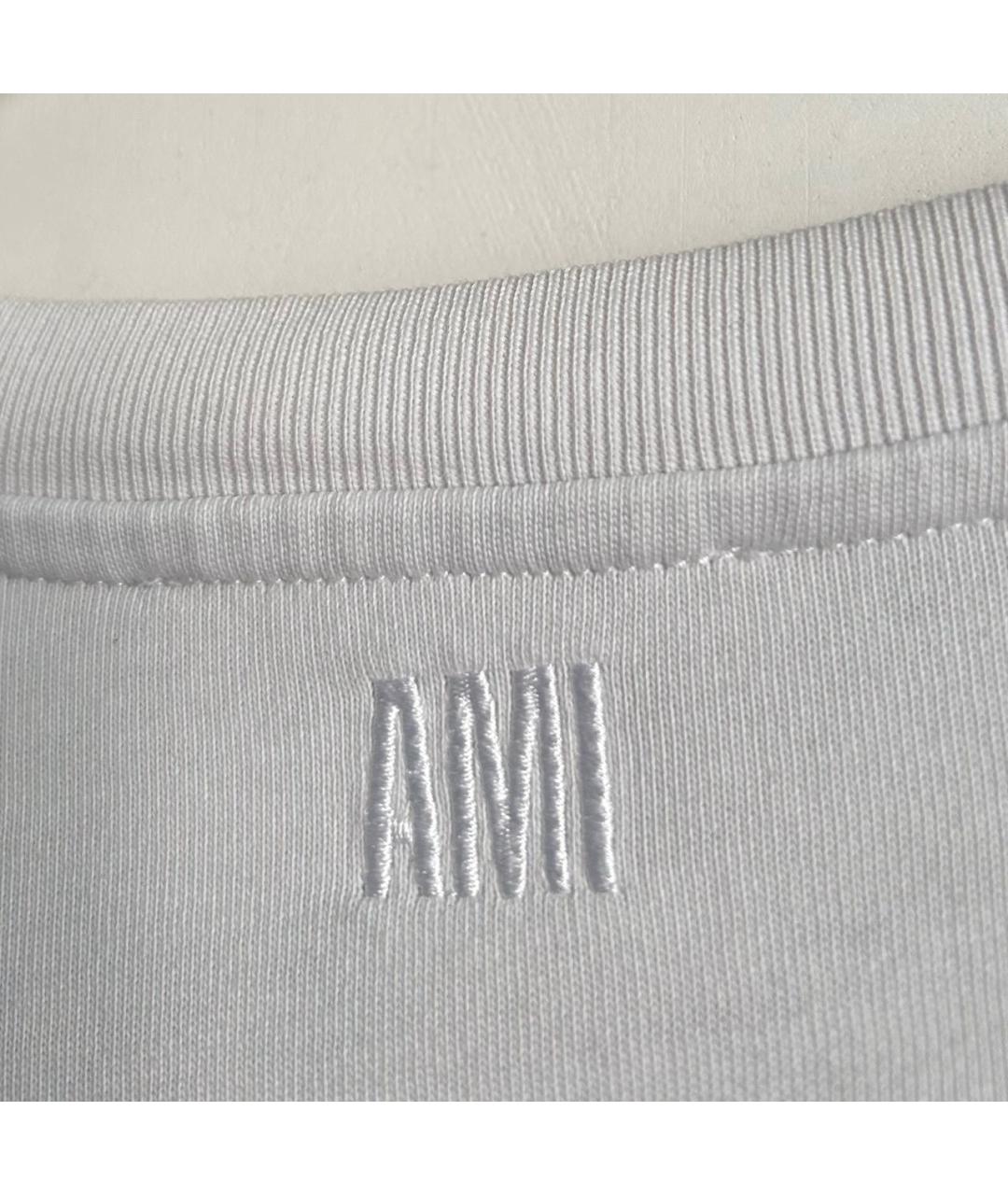 AMI ALEXANDRE MATTIUSSI Белая хлопковая футболка, фото 2