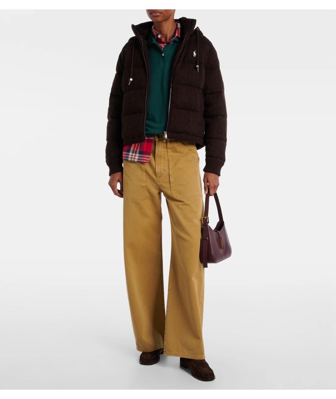 POLO RALPH LAUREN Коричневый шерстяной пуховик, фото 2