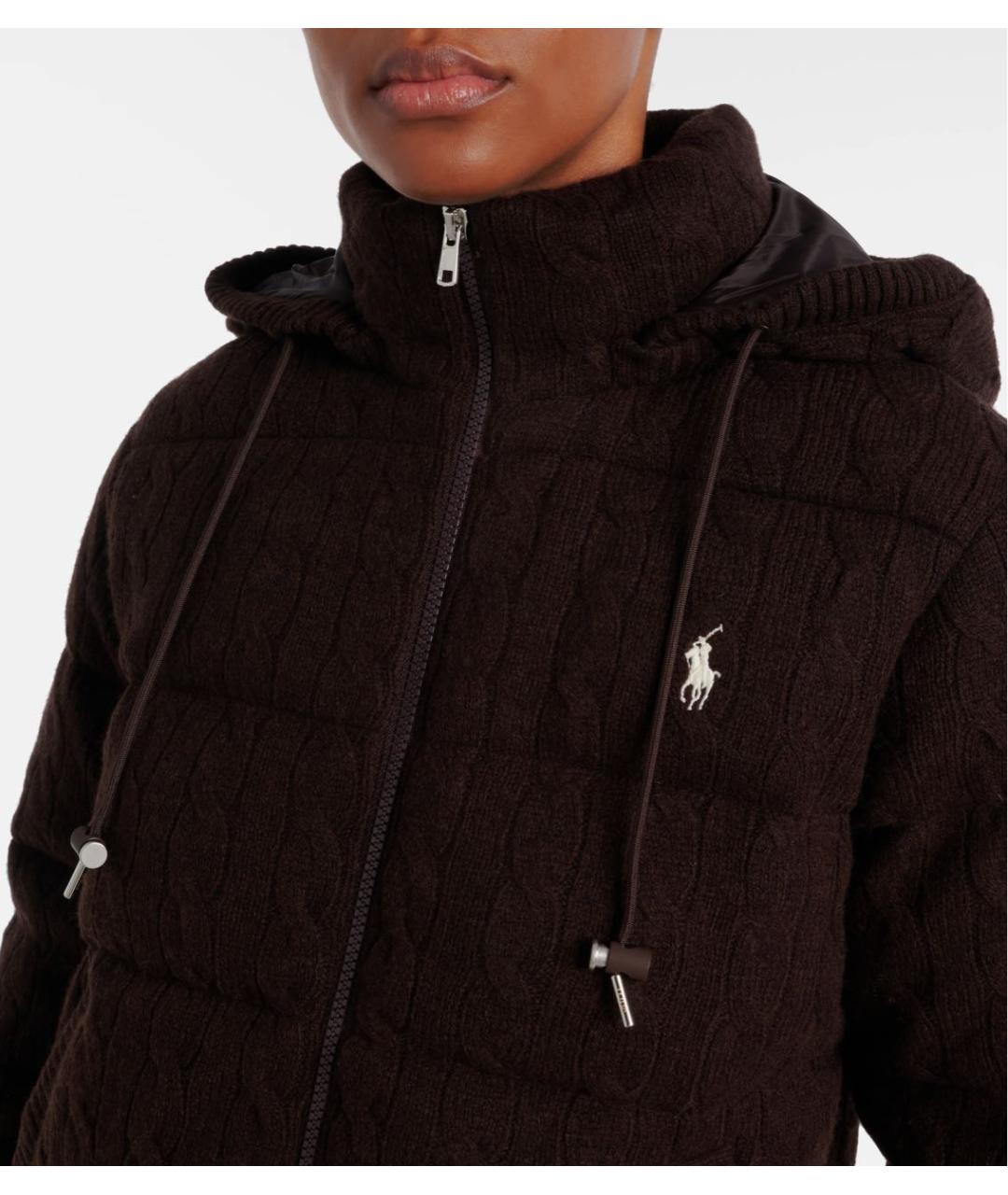 POLO RALPH LAUREN Коричневый шерстяной пуховик, фото 4