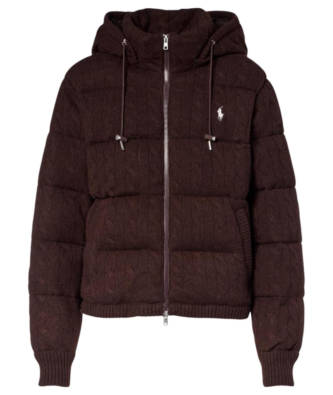 POLO RALPH LAUREN Коричневый шерстяной пуховик, фото 1