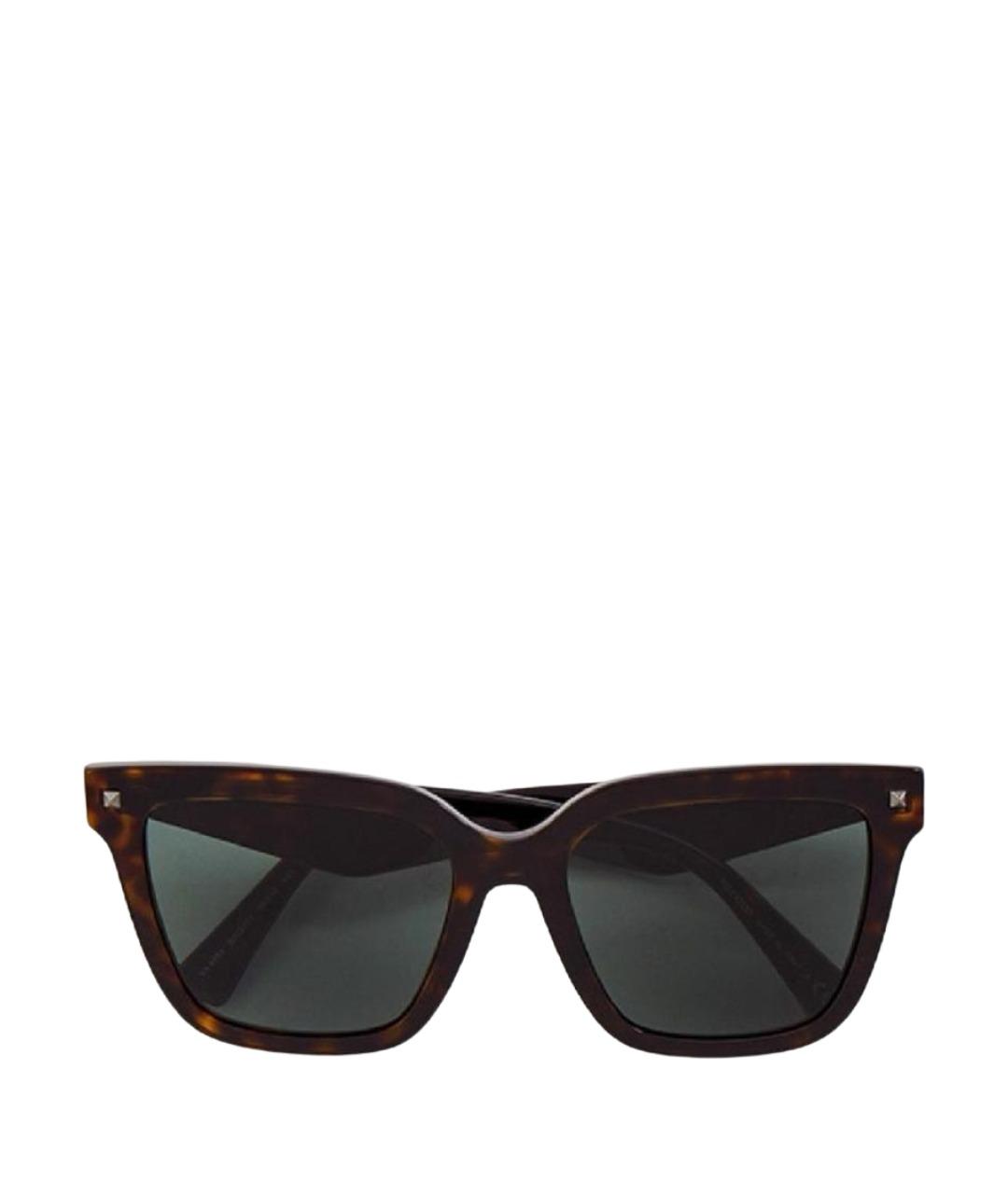 VALENTINO Коричневые пластиковые солнцезащитные очки, фото 1