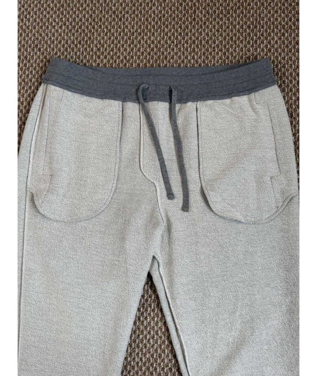 BRIONI Серые хлопковые повседневные брюки, фото 5