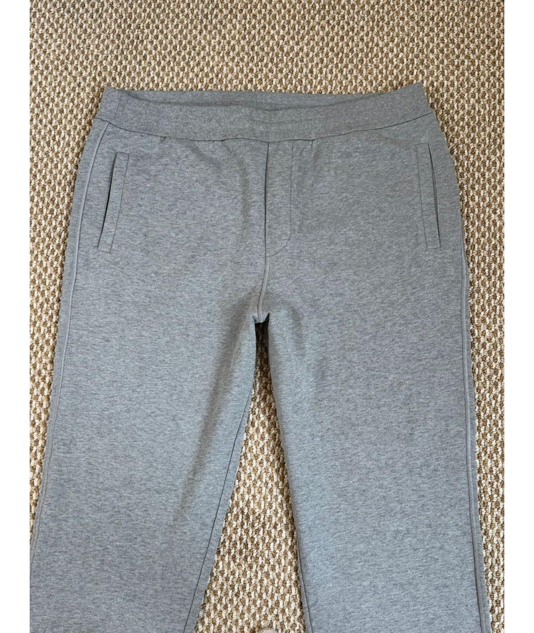 BRIONI Серые хлопковые повседневные брюки, фото 4