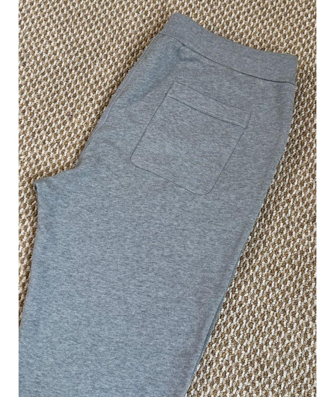 BRIONI Серые хлопковые повседневные брюки, фото 6