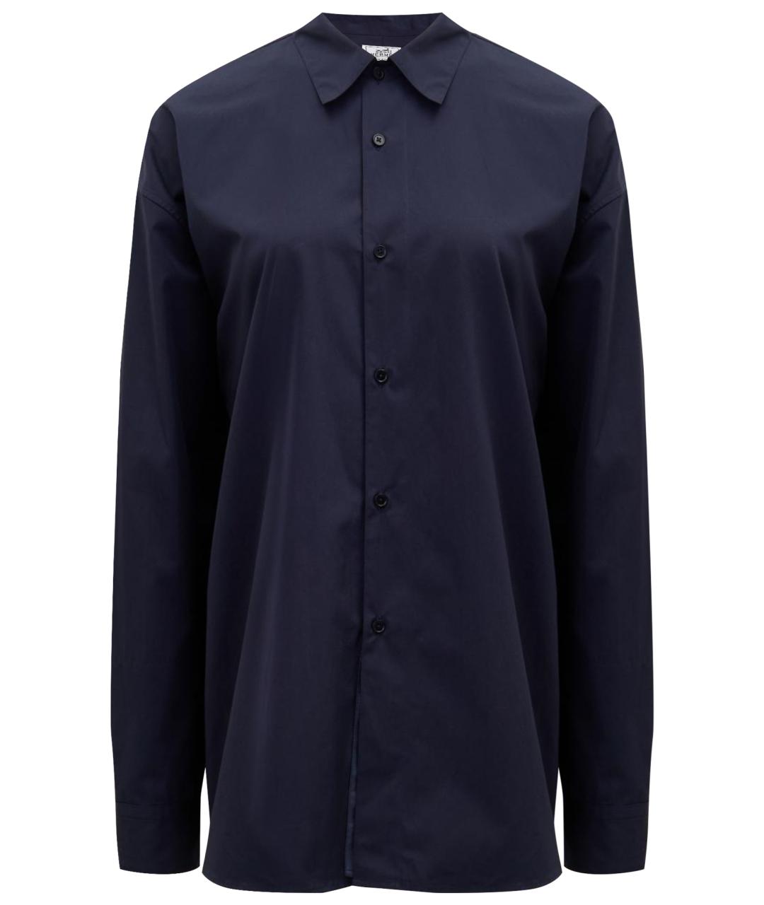 HERMES Темно-синяя хлопковая классическая рубашка, фото 1