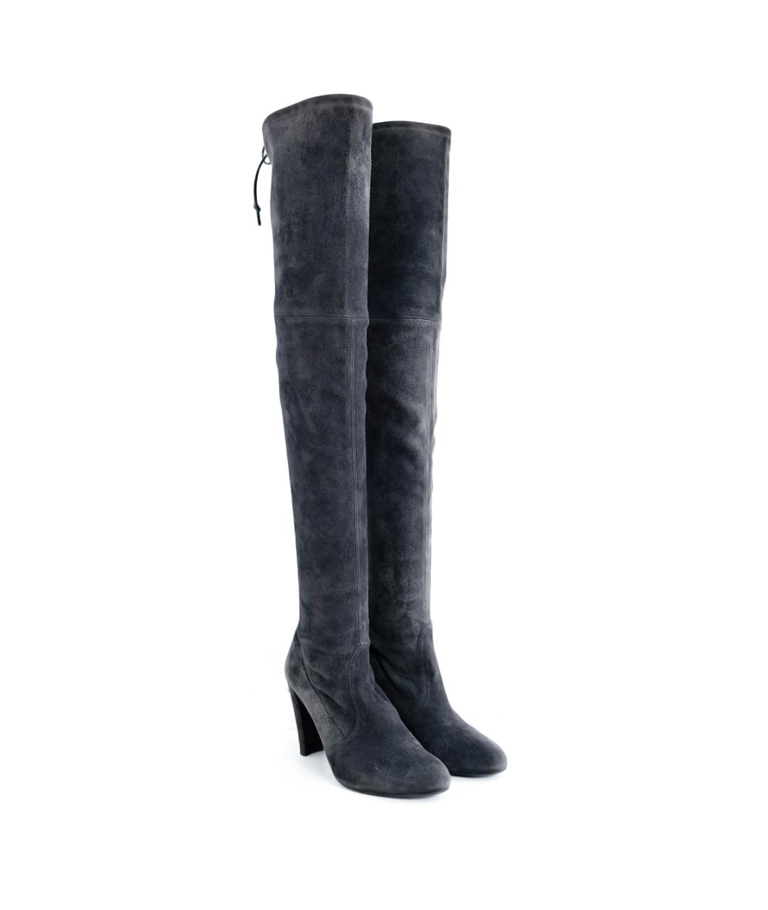 STUART WEITZMAN Серые замшевые ботфорты, фото 2
