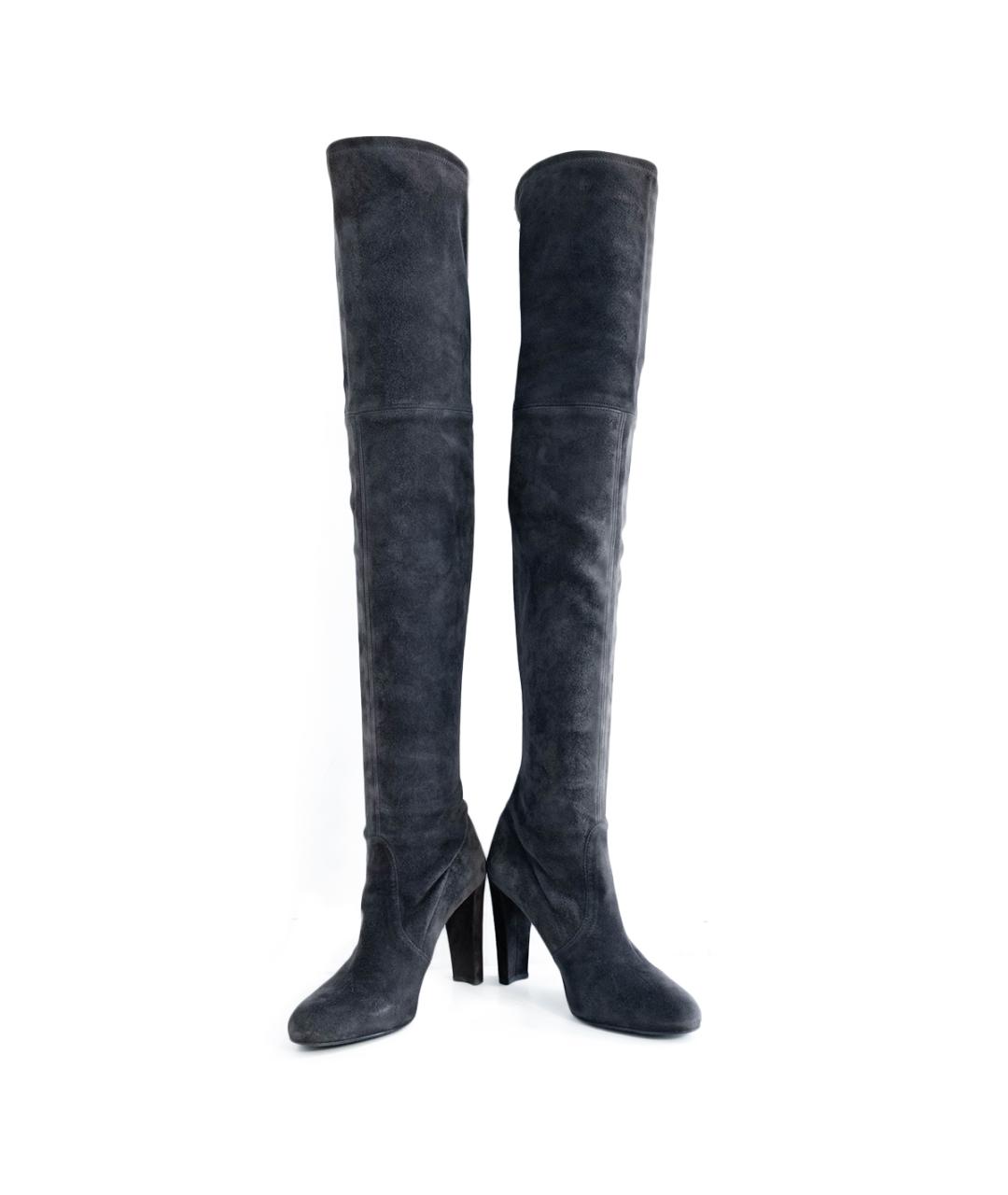 STUART WEITZMAN Серые замшевые ботфорты, фото 4