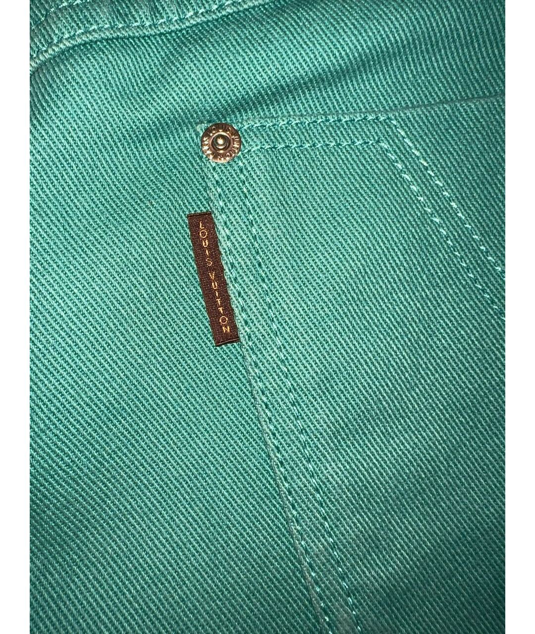 LOUIS VUITTON Бирюзовые деним шорты, фото 5