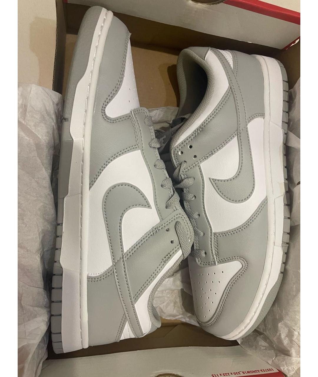 NIKE Серые кожаные низкие кроссовки / кеды, фото 2