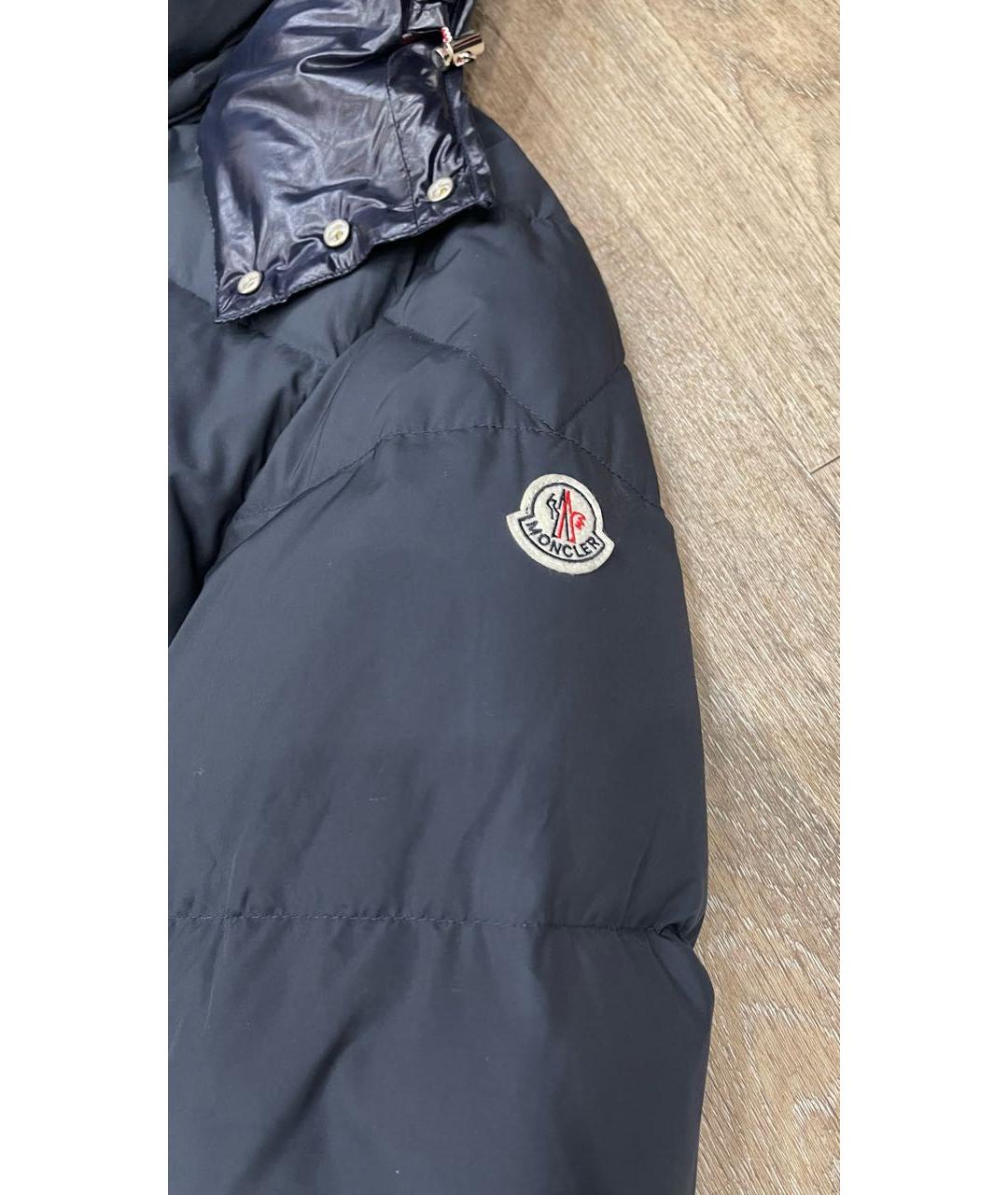 MONCLER Темно-синий синтетический пуховик, фото 4