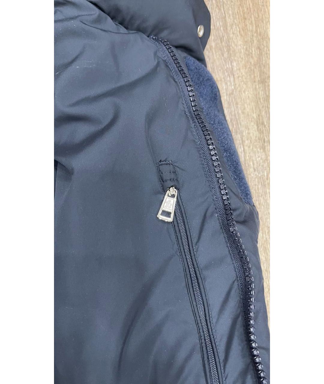 MONCLER Темно-синий синтетический пуховик, фото 8