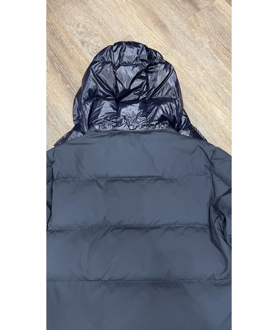 MONCLER Темно-синий синтетический пуховик, фото 5