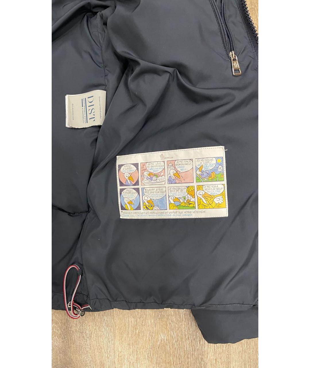 MONCLER Темно-синий синтетический пуховик, фото 6