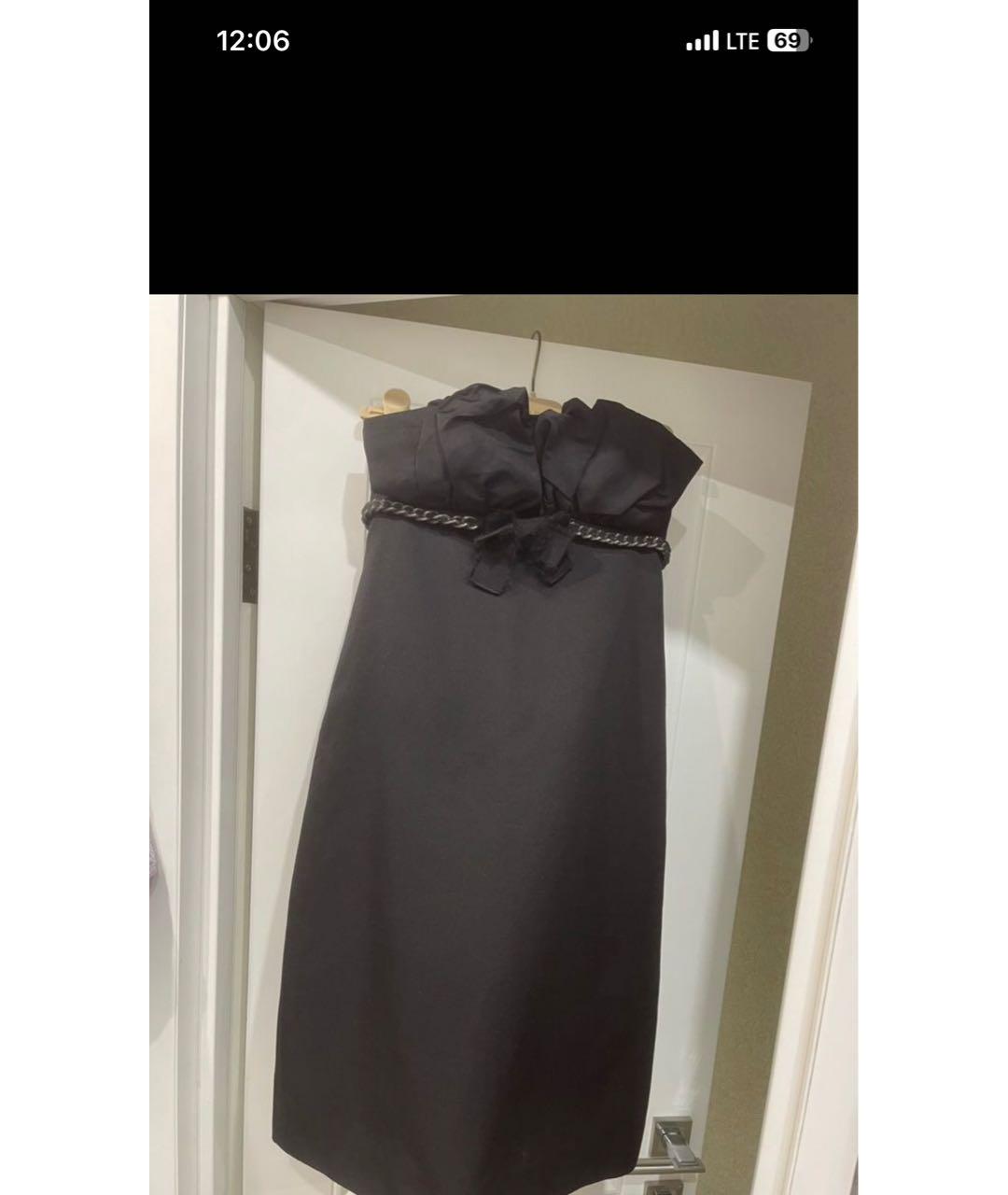 GIAMBATTISTA VALLI Черное шерстяное вечернее платье, фото 8