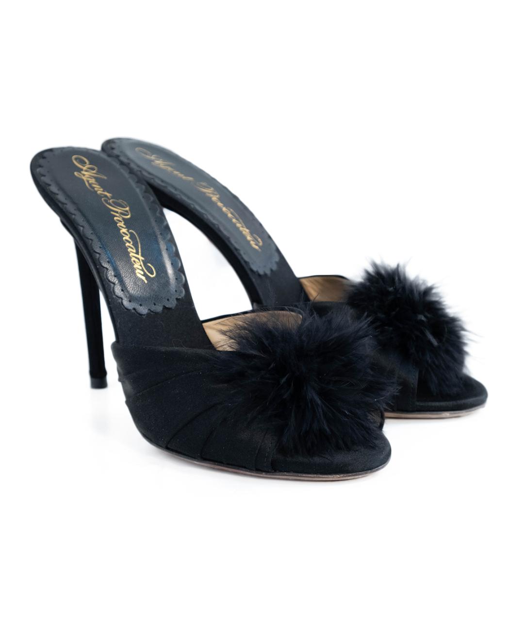 AGENT PROVOCATEUR Черные текстильные мюли, фото 2