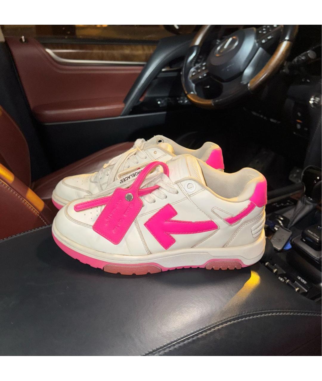 OFF-WHITE Розовые кожаные кроссовки, фото 5