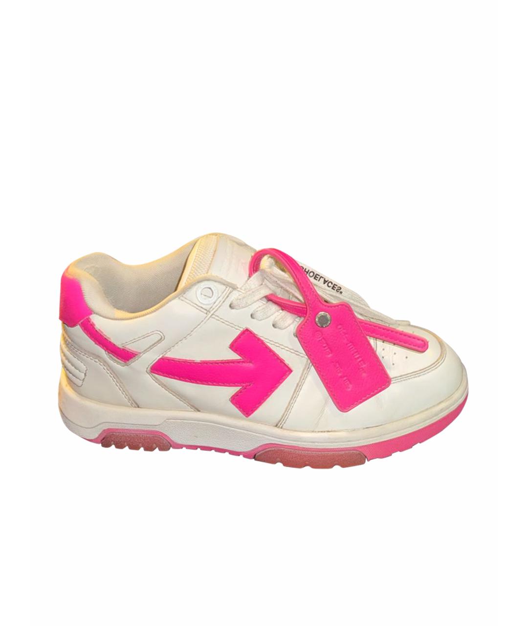 OFF-WHITE Розовые кожаные кроссовки, фото 1