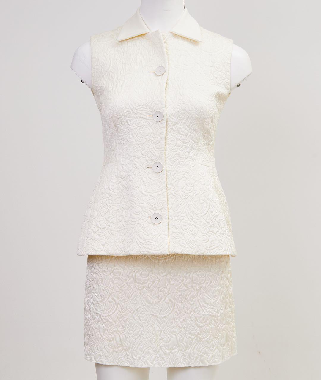 ROCHAS Бежевый полиэстеровый костюм с юбками, фото 6