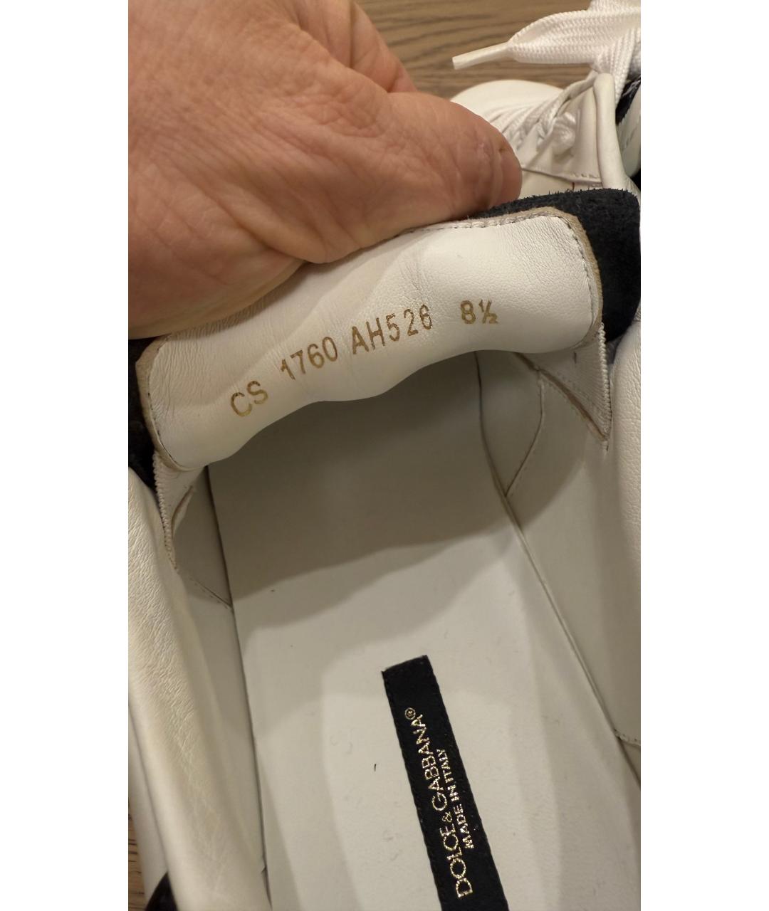 DOLCE&GABBANA Белые кожаные низкие кроссовки / кеды, фото 5