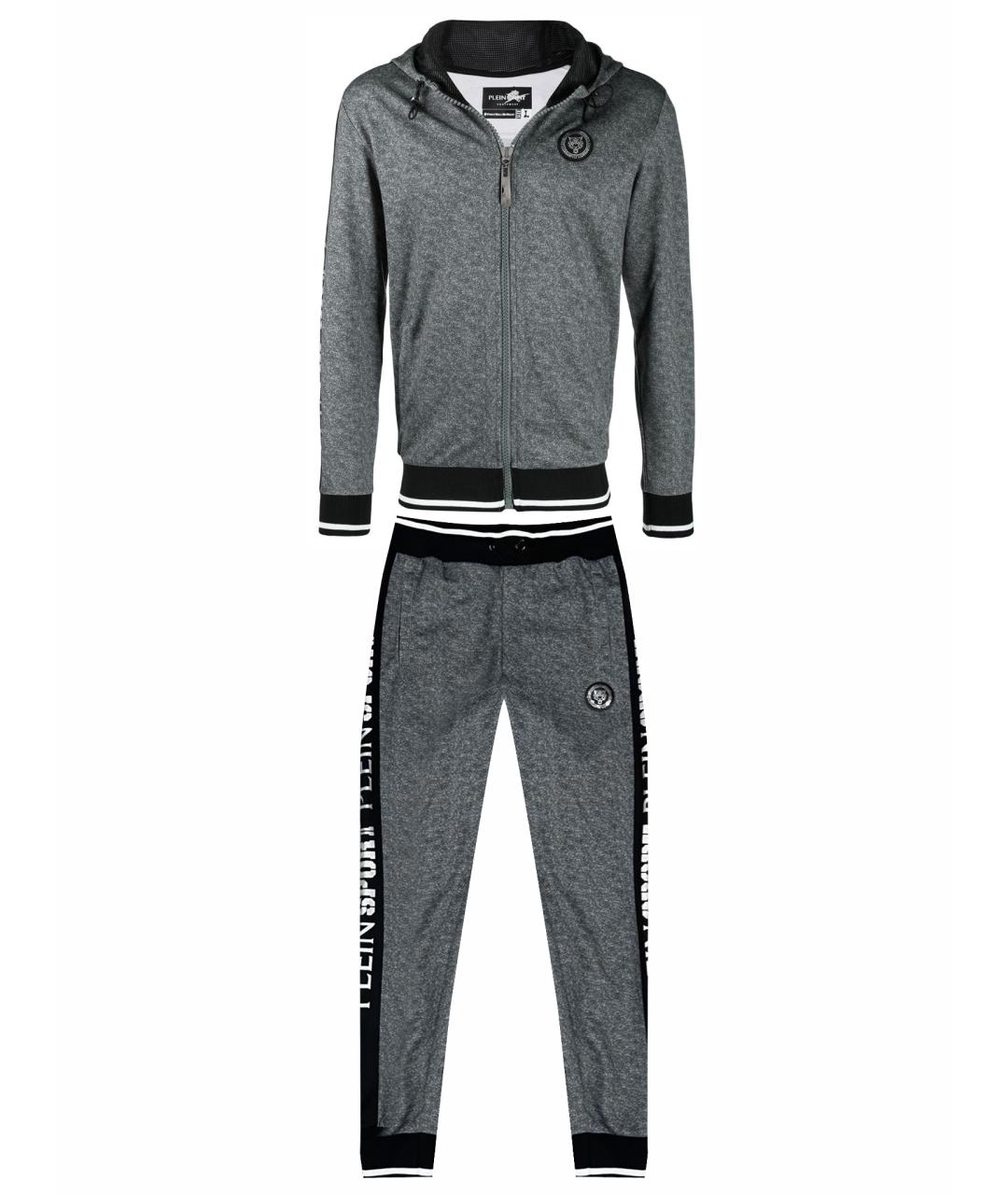 PLEIN SPORT Серый полиэстеровый спортивный костюм, фото 1
