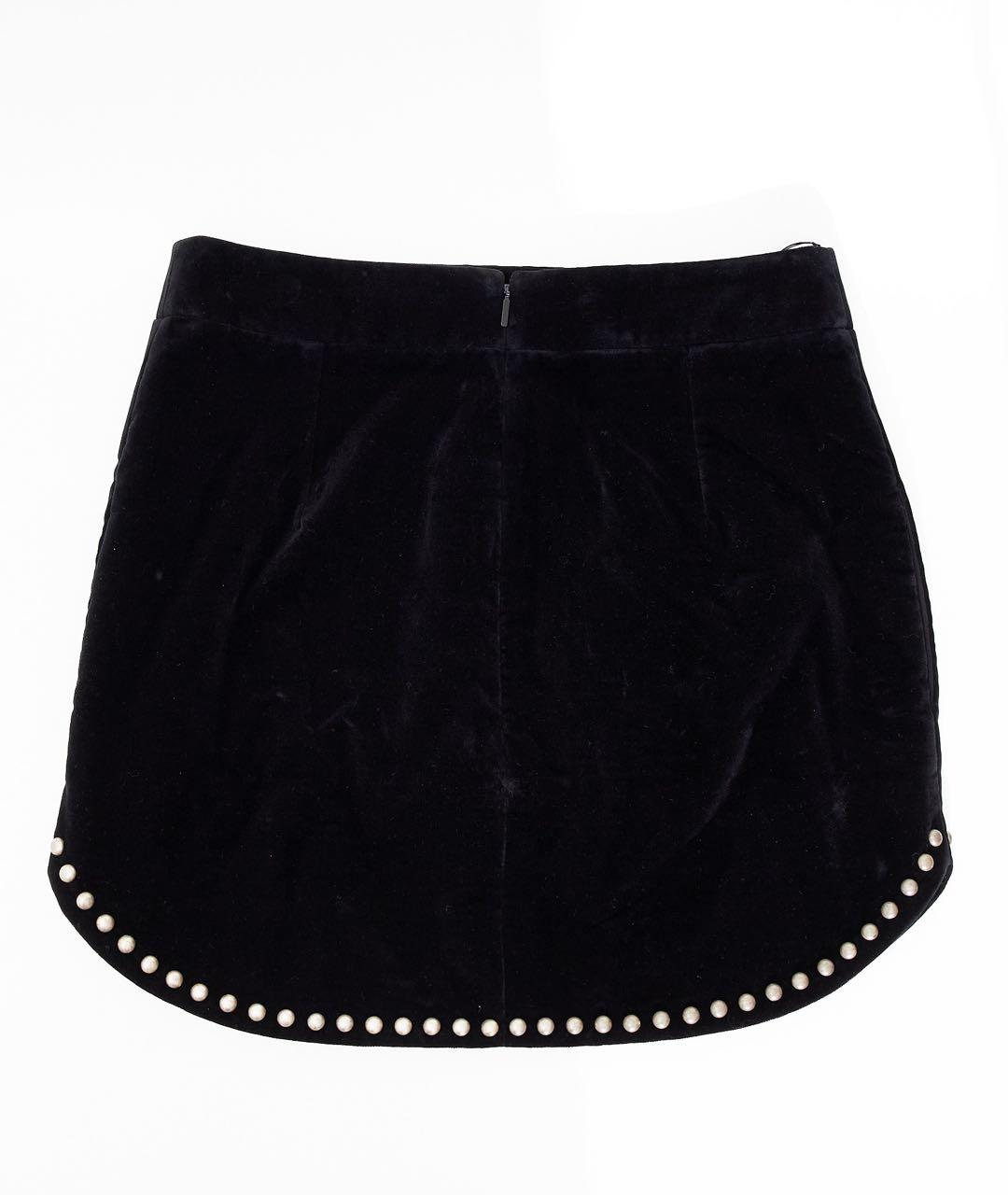 SAINT LAURENT Черная хлопковая юбка мини, фото 2