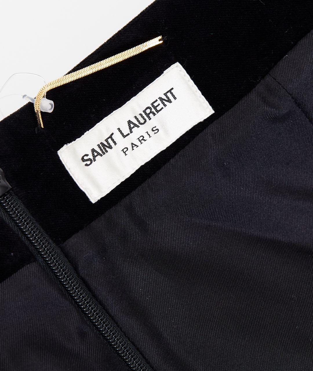 SAINT LAURENT Черная хлопковая юбка мини, фото 4