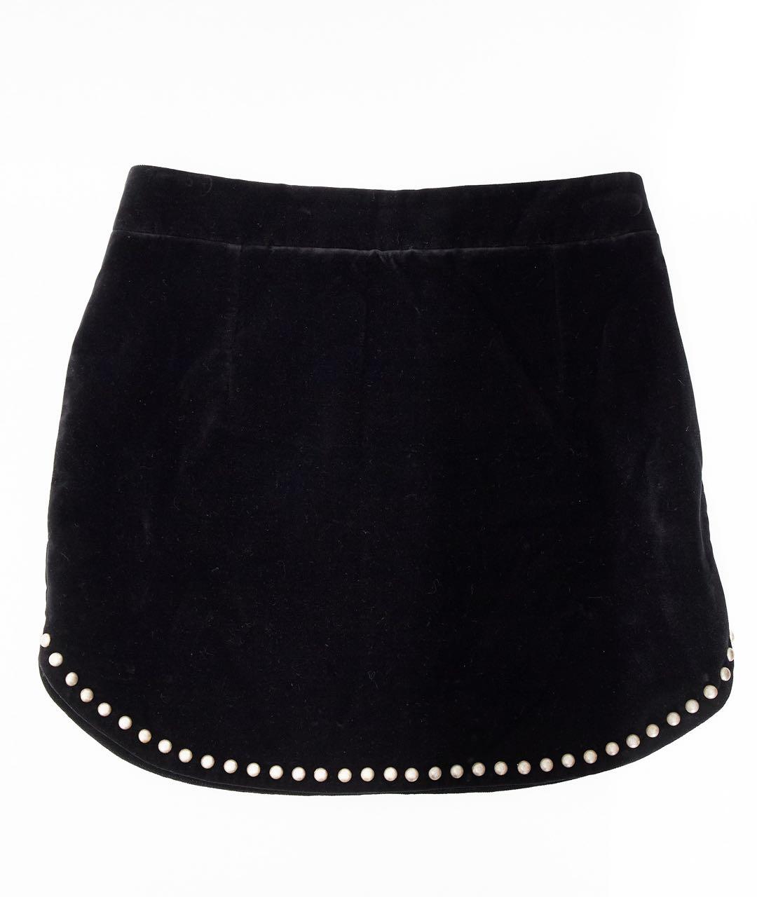 SAINT LAURENT Черная хлопковая юбка мини, фото 7