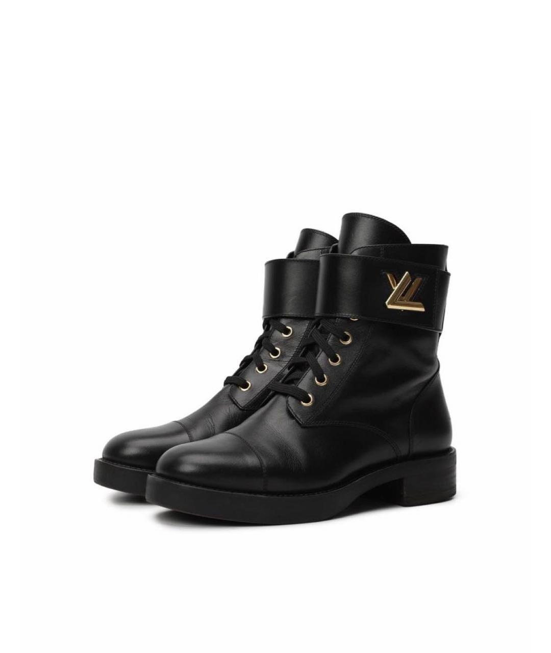 LOUIS VUITTON Черные кожаные ботинки, фото 6