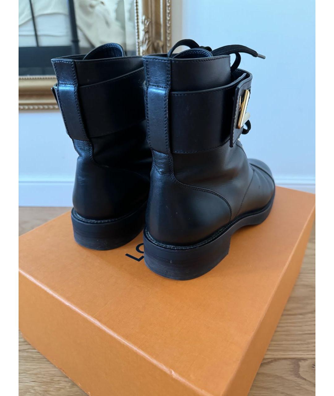 LOUIS VUITTON Черные кожаные ботинки, фото 4