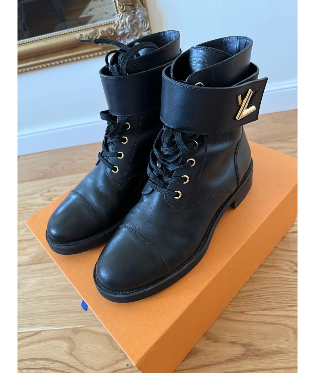 LOUIS VUITTON Черные кожаные ботинки, фото 2