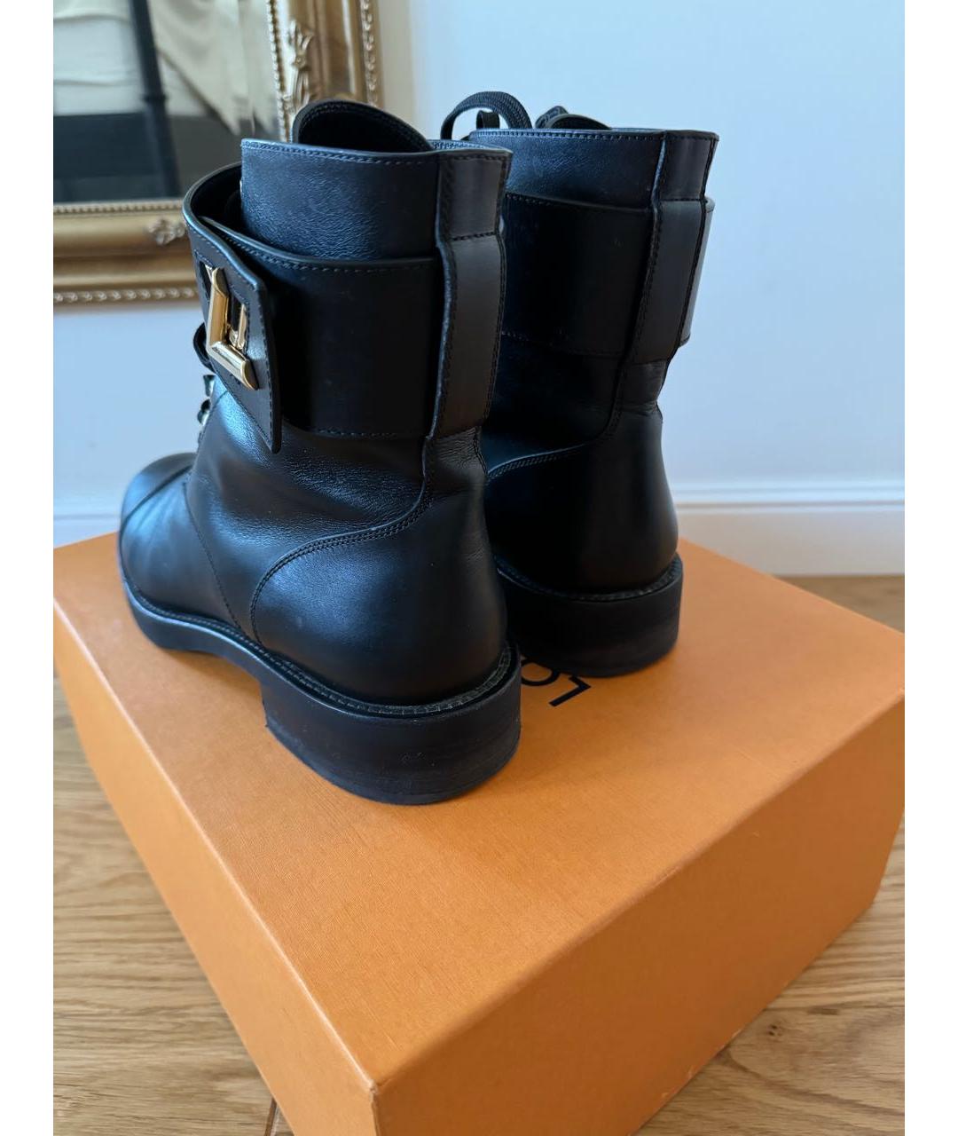 LOUIS VUITTON Черные кожаные ботинки, фото 5