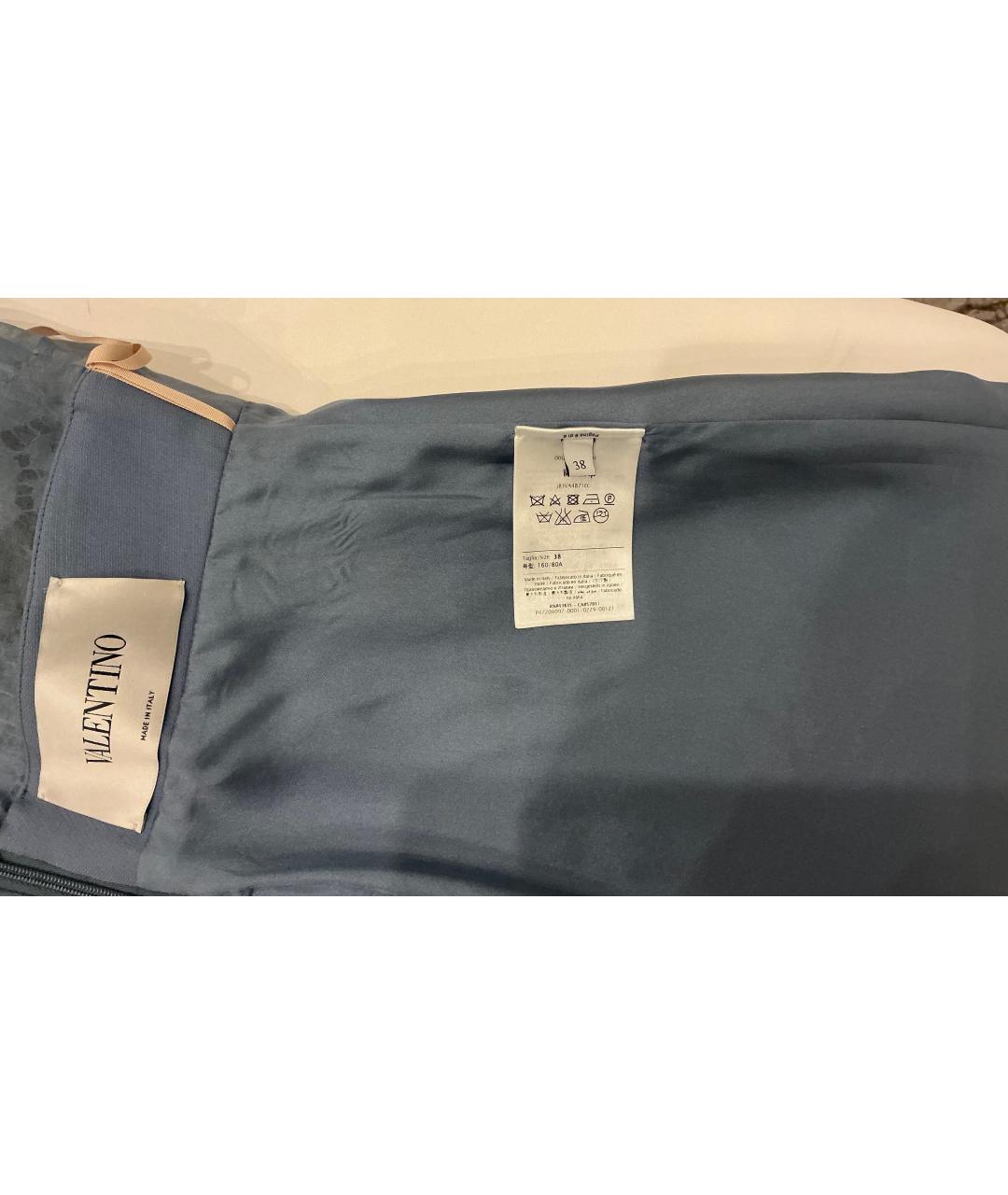 VALENTINO Синее хлопковое вечернее платье, фото 4