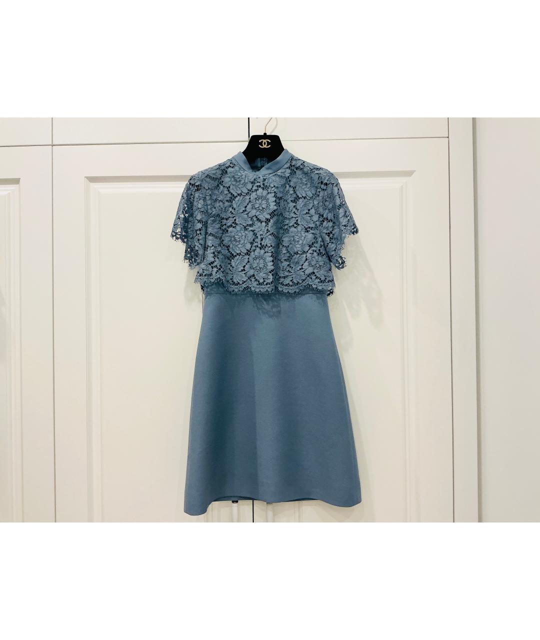 VALENTINO Синее хлопковое вечернее платье, фото 6