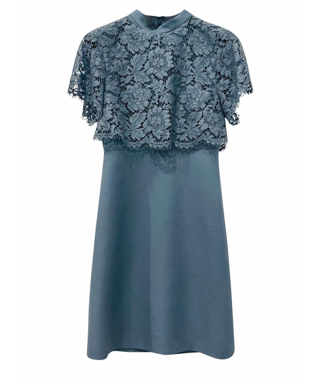VALENTINO Синее хлопковое вечернее платье, фото 1