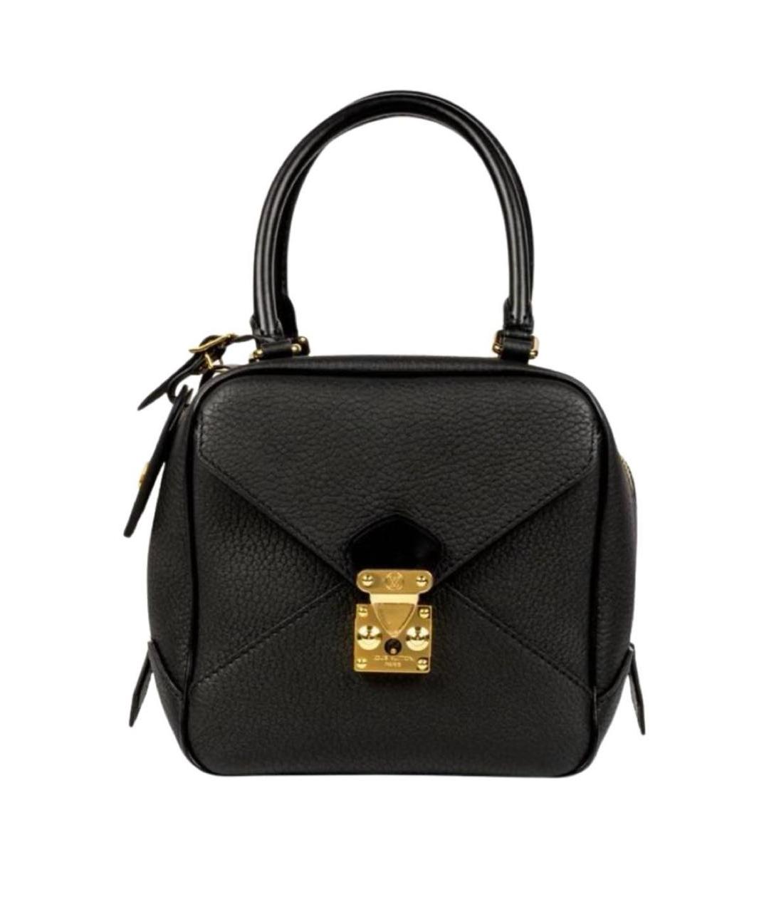 LOUIS VUITTON Черная кожаная сумка с короткими ручками, фото 1