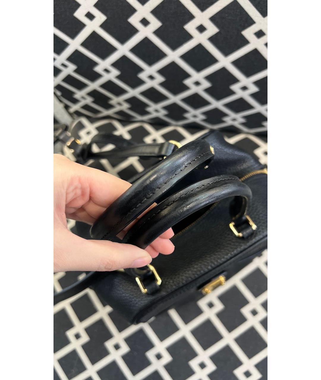 LOUIS VUITTON Черная кожаная сумка с короткими ручками, фото 4