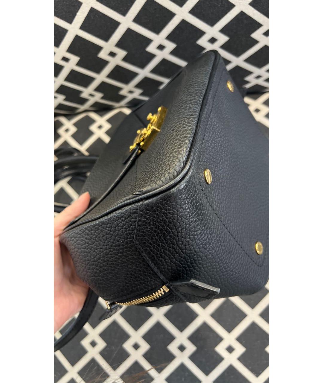 LOUIS VUITTON Черная кожаная сумка с короткими ручками, фото 6