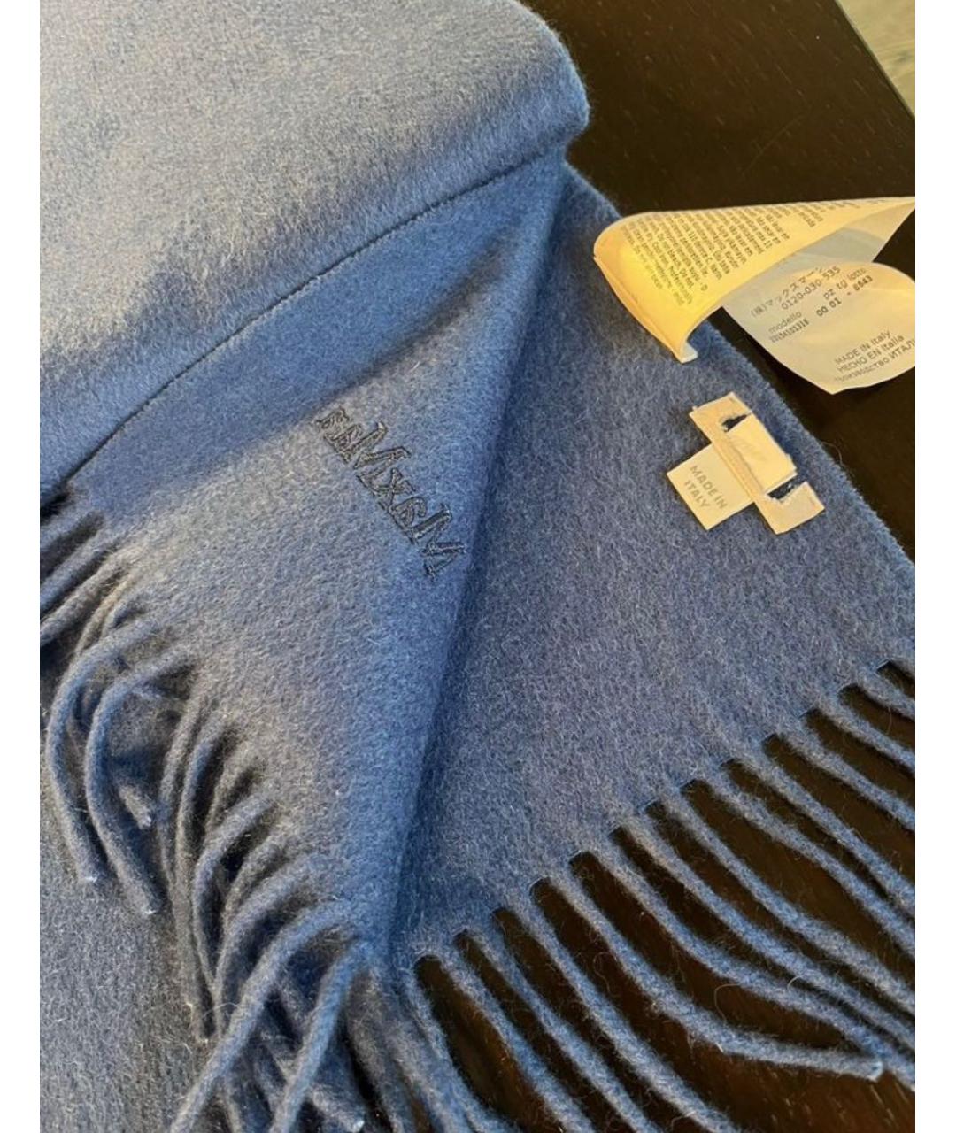 MAX MARA Темно-синий кашемировый шарф, фото 2