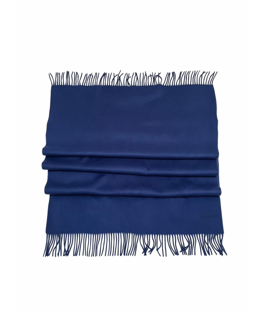 MAX MARA Темно-синий кашемировый шарф, фото 1