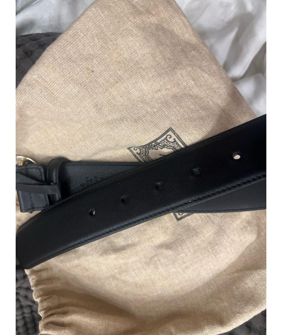 GUCCI Черный кожаный ремень, фото 4