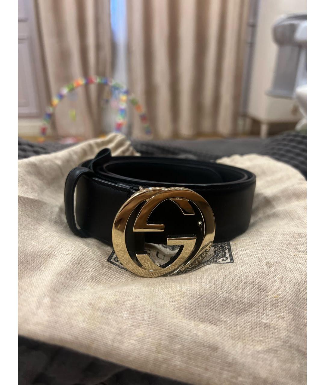 GUCCI Черный кожаный ремень, фото 6