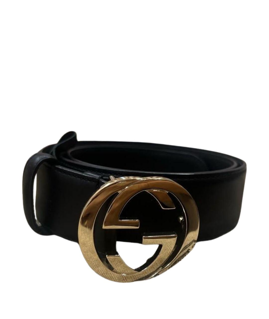 GUCCI Черный кожаный ремень, фото 1