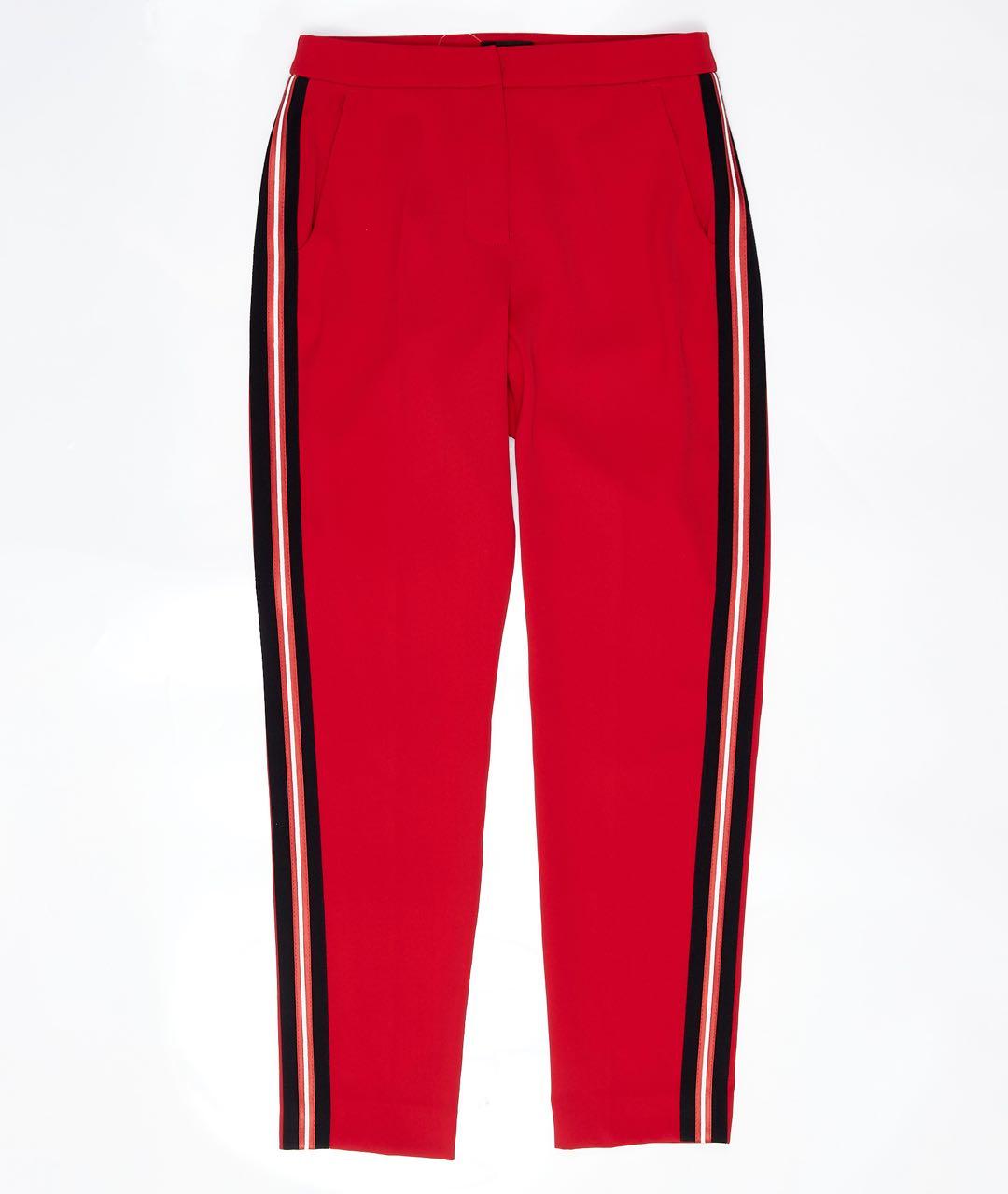 ERMANNO SCERVINO Красные полиэстеровые прямые брюки, фото 6