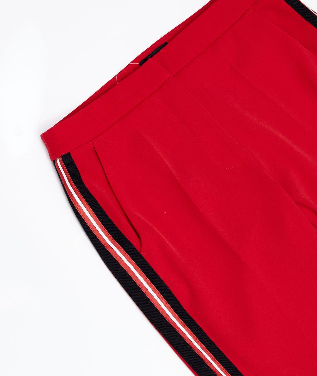 ERMANNO SCERVINO Красные полиэстеровые прямые брюки, фото 3