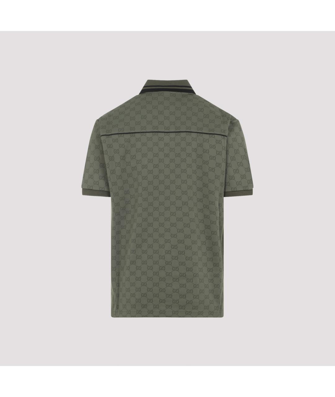 GUCCI Зеленые синтетическое поло с коротким рукавом, фото 4